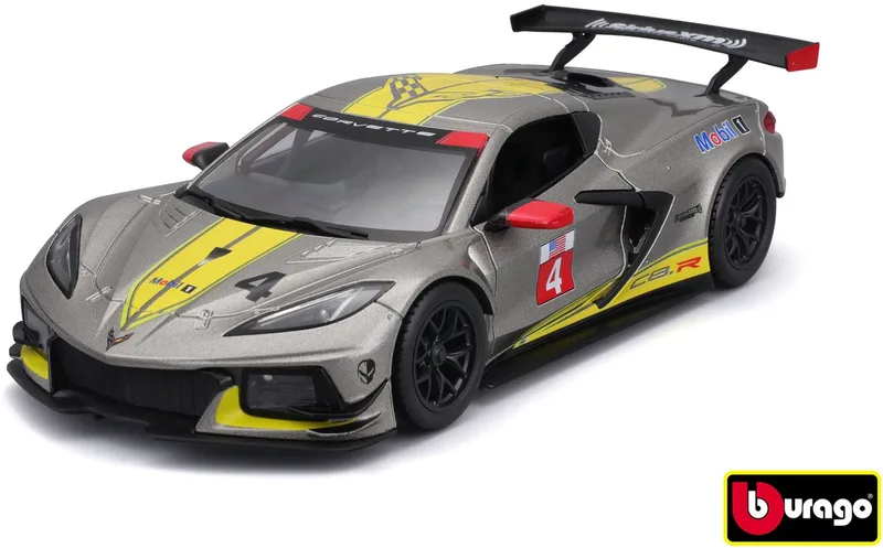 Chevrolet Corvette C8.r Auto Geel från Bburago i Gul – produktbild