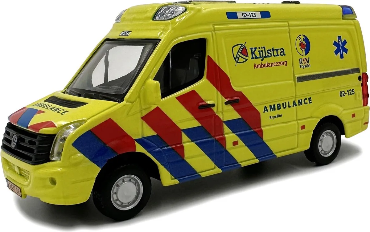 Crafter Ambulance - Terschelling Kijlstra - Limited Edition - schaalmodel - modelauto - schaal 1:50 van Bburago in Geel, Rood, Blauw – productfoto