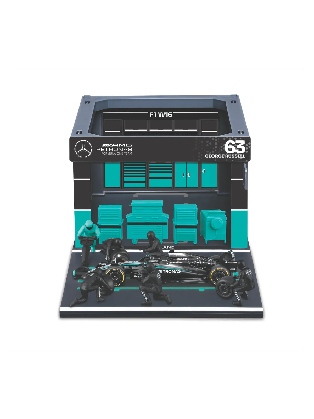 F1 Modelauto Pit Pass, 1:43 (Mercedes AMG Petronas F1 W16) van Bburago – productfoto