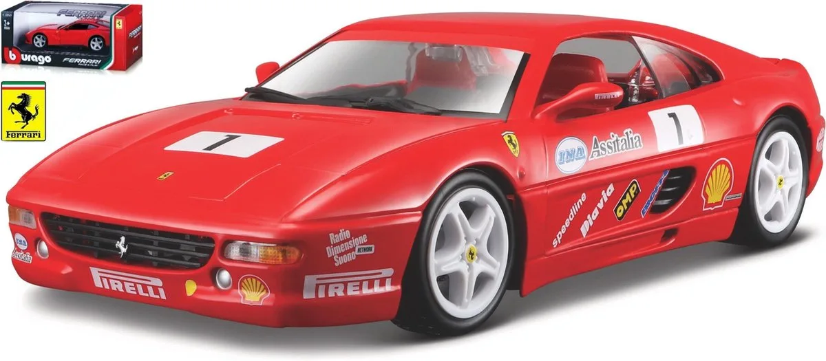 F355 CHELLENGE #1 1:24 modelauto schaalmodel från Bburago i Röd – produktbild