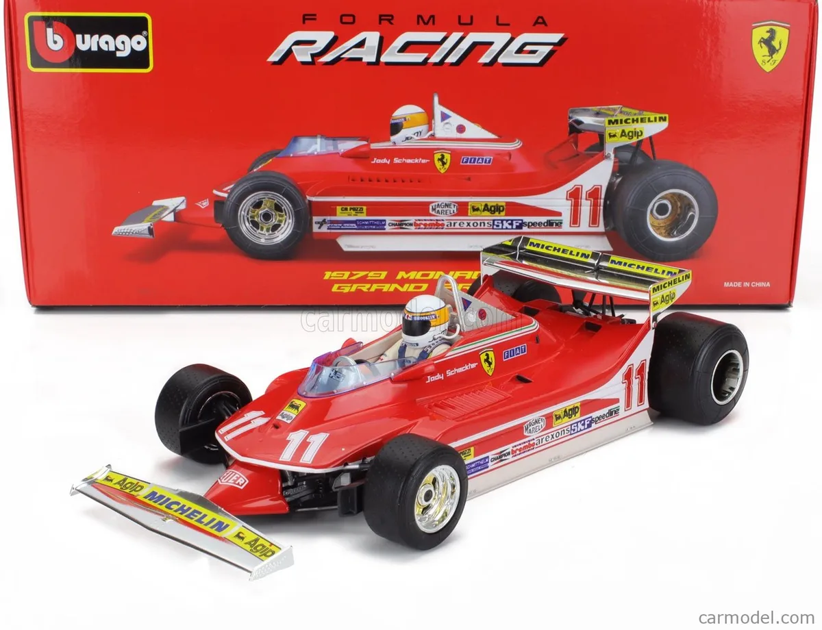 Ferrari 312T4 Jody Scheckter - Grand Prix Monaco 1979 - Burago Formule 1 modelauto 1:18 de Bburago en Rouge – photo du produit