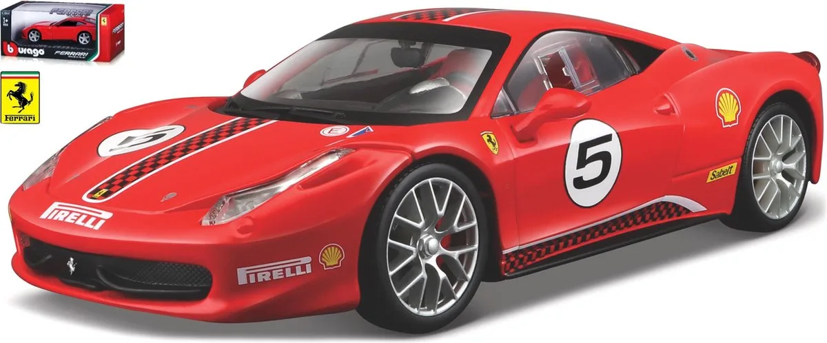 Ferrari 458 Challenge - Modelauto - Schaal 1:24 de Bburago en Rouge, Blanc, Noir – photo du produit
