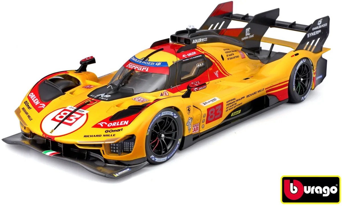 Ferrari 499P #83 24h Le Mans 2024 - 1:18 de Bburago en Jaune – photo du produit