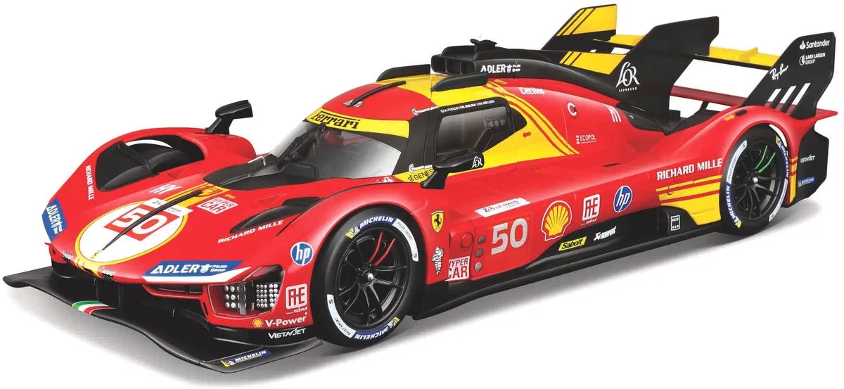 Ferrari 499P - Modelauto - Schaal 1:18 by Bburago in Red, Yellow, Black – product photo