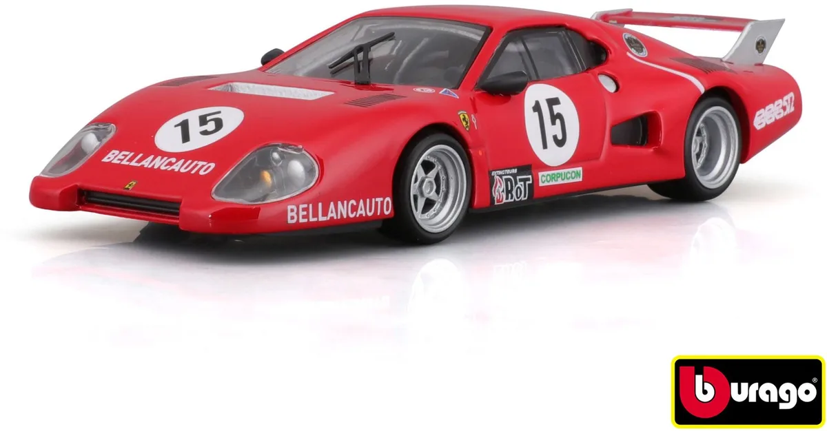 Ferrari 512 BB 1981 Schaal 1:43 Modelauto von Bburago in Rot – Produktfoto