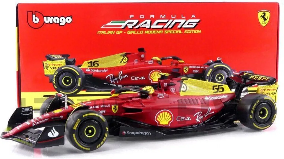 Ferrari F1-75 #55 Monza GP 2022 C. Sainz Burago by Bburago in Red – product photo