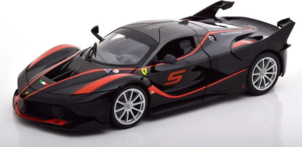 Ferrari FXX K No.5 2015 Zwart/Rood 1:18 Burago by Bburago in Black, Red – product photo