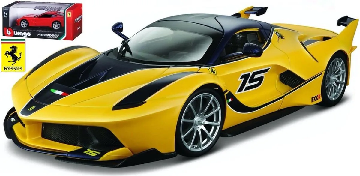 Ferrari Fxx - Modelauto - Schaal 1:24 von Bburago in Gelb, Schwarz – Produktfoto