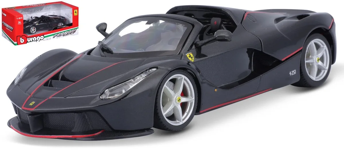 Ferrari Laferrari - Modelauto - Schaal 1:24 von Bburago in Schwarz, Rot – Produktfoto