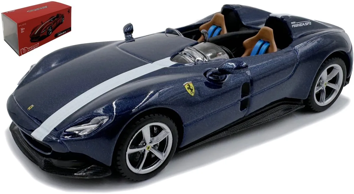 Ferrari Monza - Modelauto - Schaal 1:43 by Bburago in Donker blauw, White – product photo