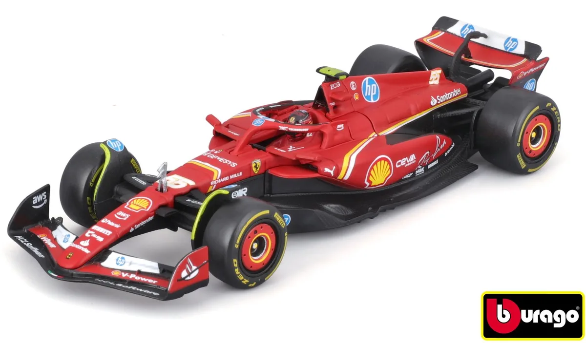 Ferrari SF-24# 55 Carlos Sainz van Bburago in Blauw – productfoto