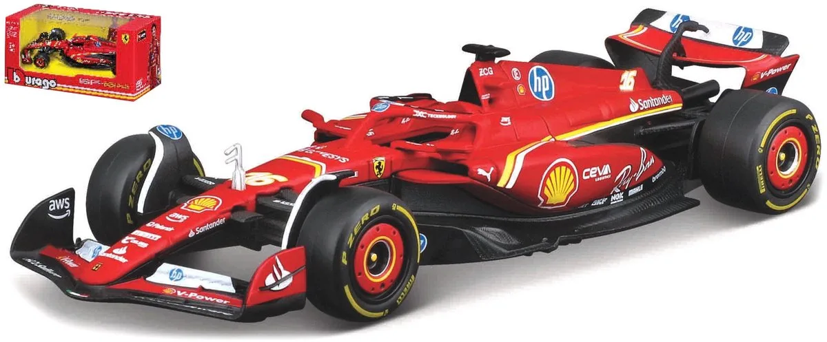 Ferrari SF-24 - Charles Leclerc - 2024 de Bburago en Rouge, Blanc, Jaune – photo du produit