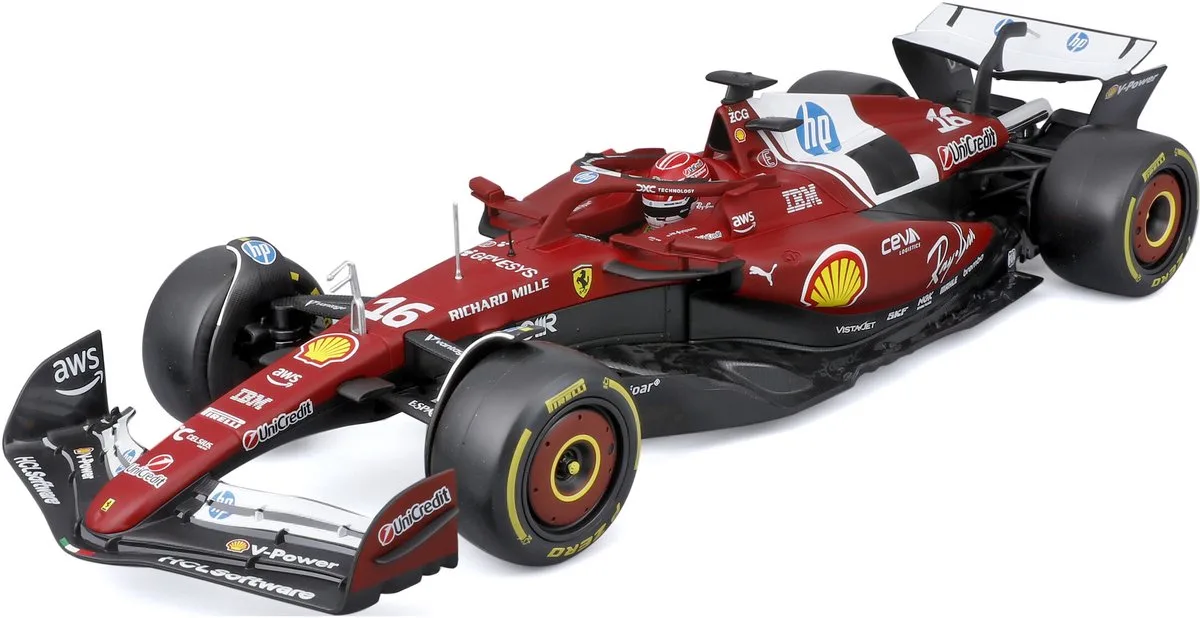 Ferrari Sf-25 - Modelauto - Schaal 1:18 fra Bburago i Rød, Hvid, Blå – produktbillede