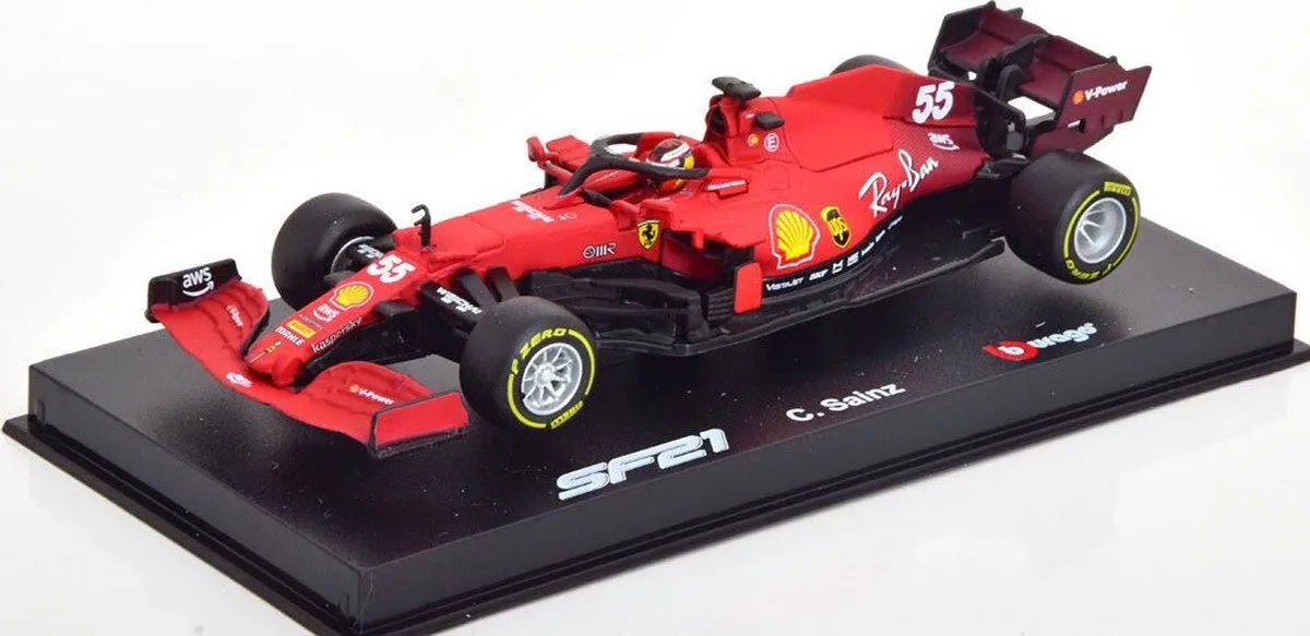 Ferrari SF21 #55 C. Sainz 2021 von Bburago in Blau – Produktfoto