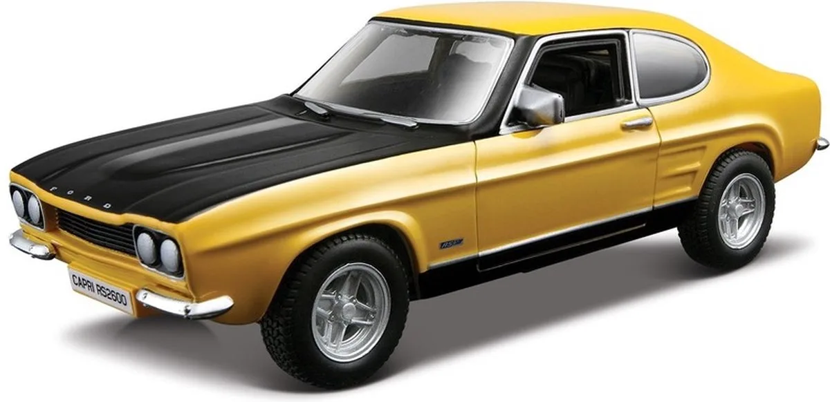 Ford Capri RS2600 1970 - schaalmodel - modelauto - schaal 1:32 by Bburago in Yellow, Black – product photo