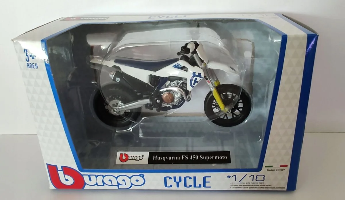 HUSQVARNA FS 450 Supermotor Modelmotor 1:18 de Bburago en Bleu – photo du produit