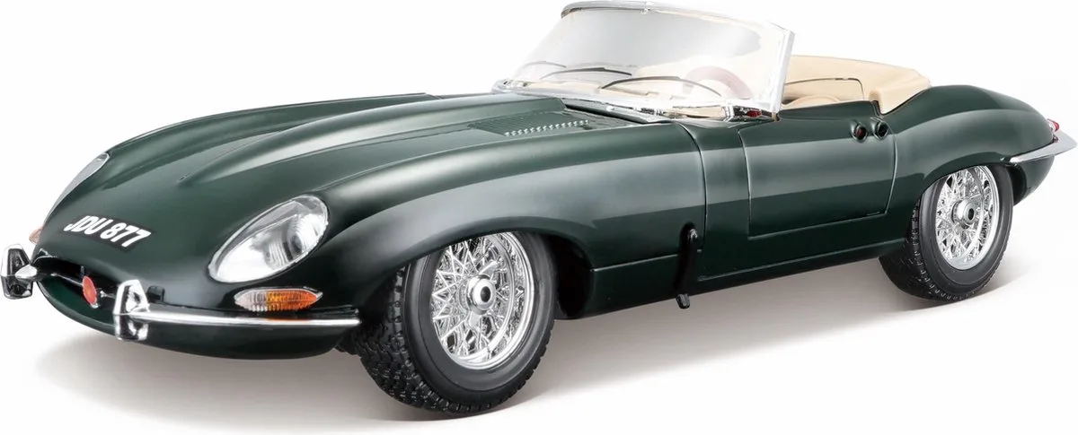 Jaguar E Type Cabrio 1961 1:18 van Bburago in Groen – productfoto