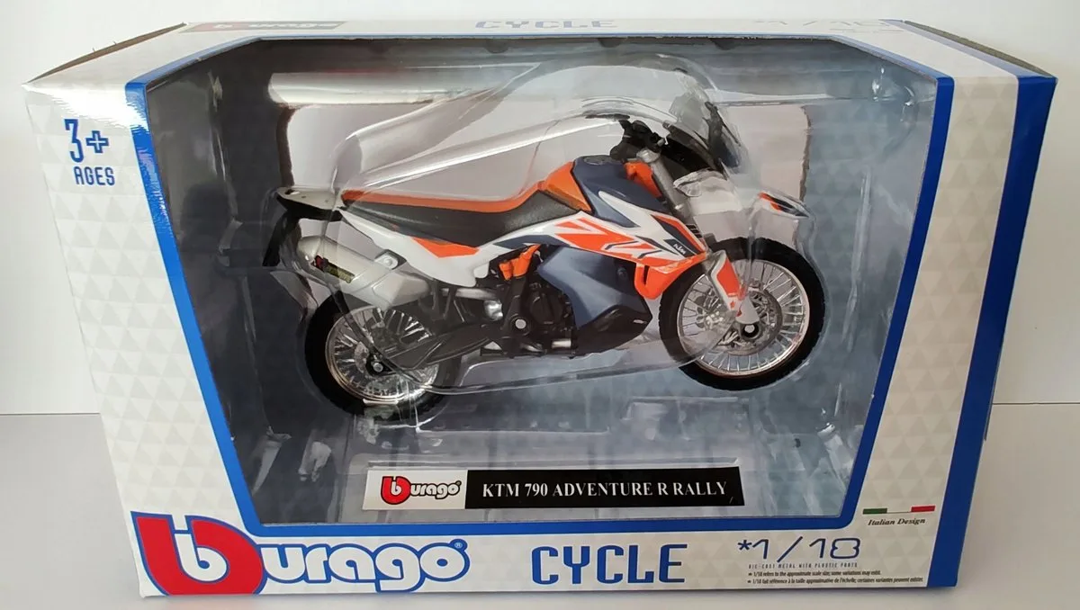 KTM 790 Adventure R Rally Schaal 1:18 Modelmotor de Bburago en Bleu – photo du produit