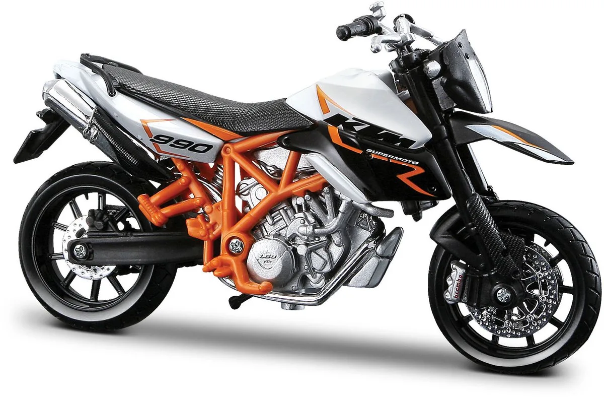 KTM 990 - Modelauto - Schaal 1:18 de Bburago en Blanc, Noir, Orange – photo du produit