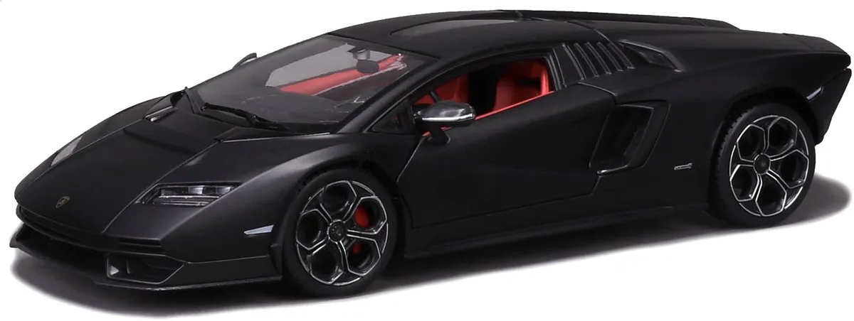 Lamborghini Countach - Modelauto - Schaal 1:24 van Bburago in Mat zwart – productfoto
