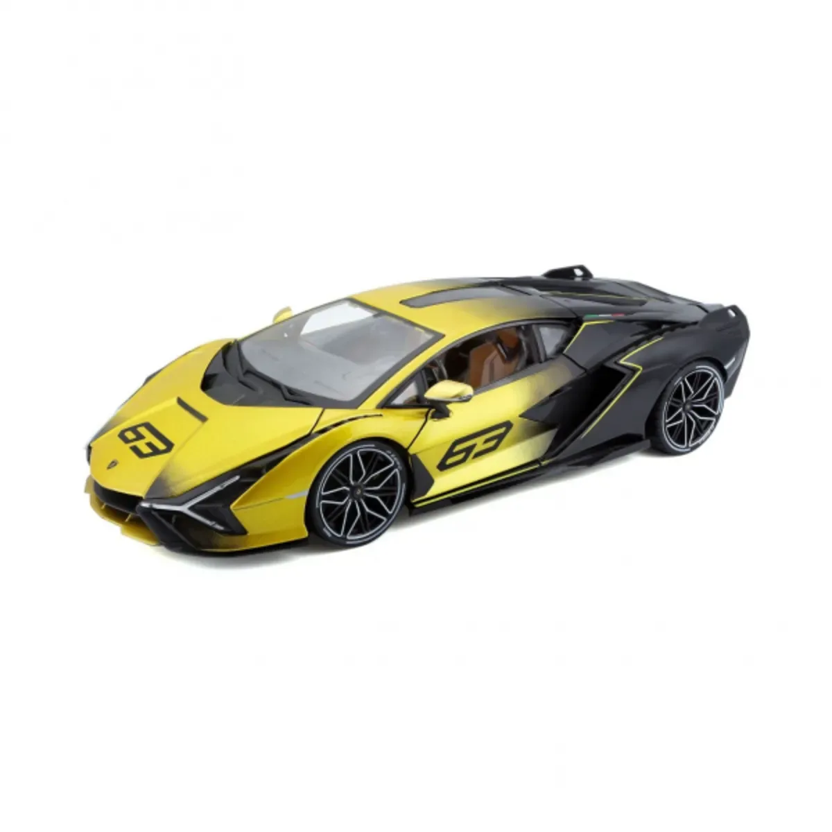 Lamborghini Sian FKP 37 gelb/schwarz, 1:18 von Bburago – Produktfoto
