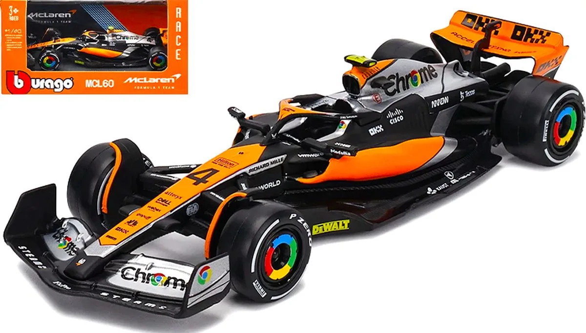 McLaren MCL36 #4 L. Norris British GP 2023 by Bburago in Orange – product photo