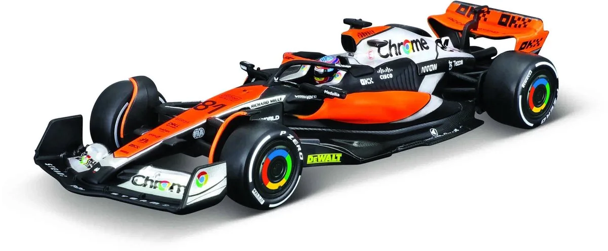 McLaren MCL60 - Oscar Piastri - British GP 2023 LUXE 1:43 van Bburago in Zwart – productfoto