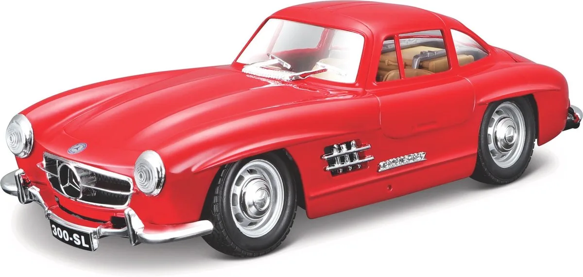 MERCEDES BENZ 300SL 1954 schaalmodel 1:24 van Bburago in Rood – productfoto