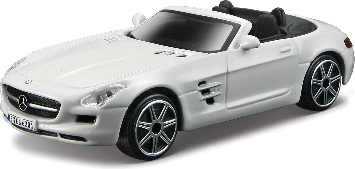 MERCEDES BENZ SLS AMG ROADSTER schaalmodel 1:43 van Bburago in Wit – productfoto