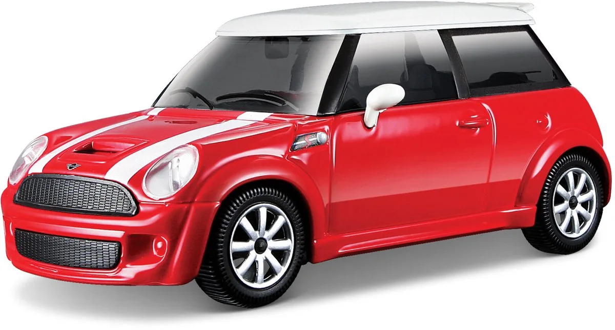 MINI Cooper S - Modelauto - Schaal 1:43 från Bburago i Röd, Vit – produktbild