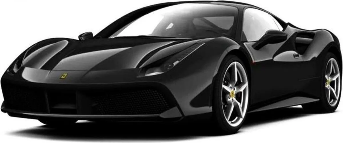 Modelauto Ferrari 488 GTB 2015 1:43 - auto schaalmodel van Bburago in Zwart – productfoto