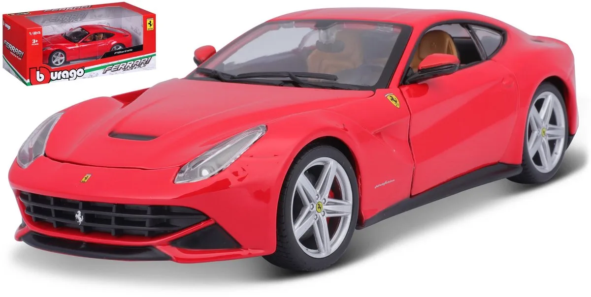 Modelauto - Ferrari F12 Berlinetta - 19 cm - schaal 1:24 - speelgoedauto van Bburago in Rood – productfoto