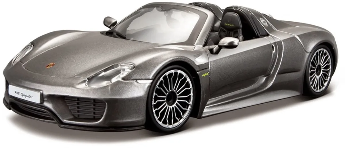 Modelauto Porsche 918 Spyder - speelgoed auto schaalmodel van Bburago in Grijs – productfoto