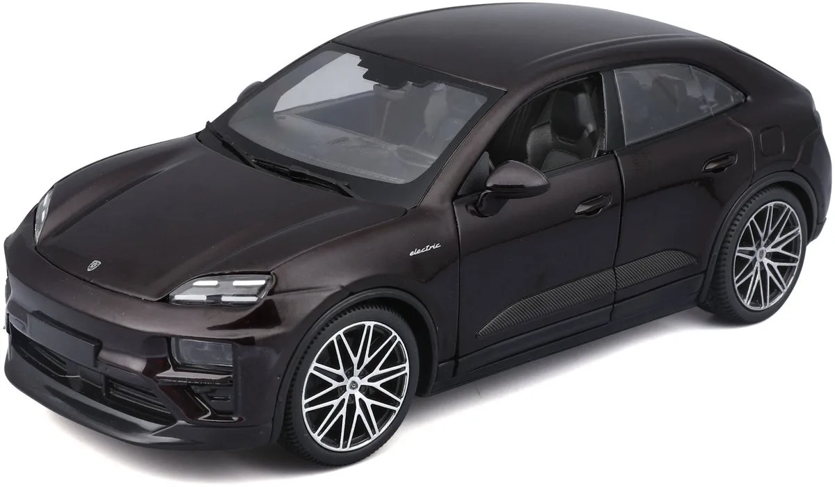 Modelauto - Porsche Macan - Bordeaux - 19 x 8 x 5 cm - schaalmodel - speelgoedauto van Bburago in Bordeaux rood – productfoto
