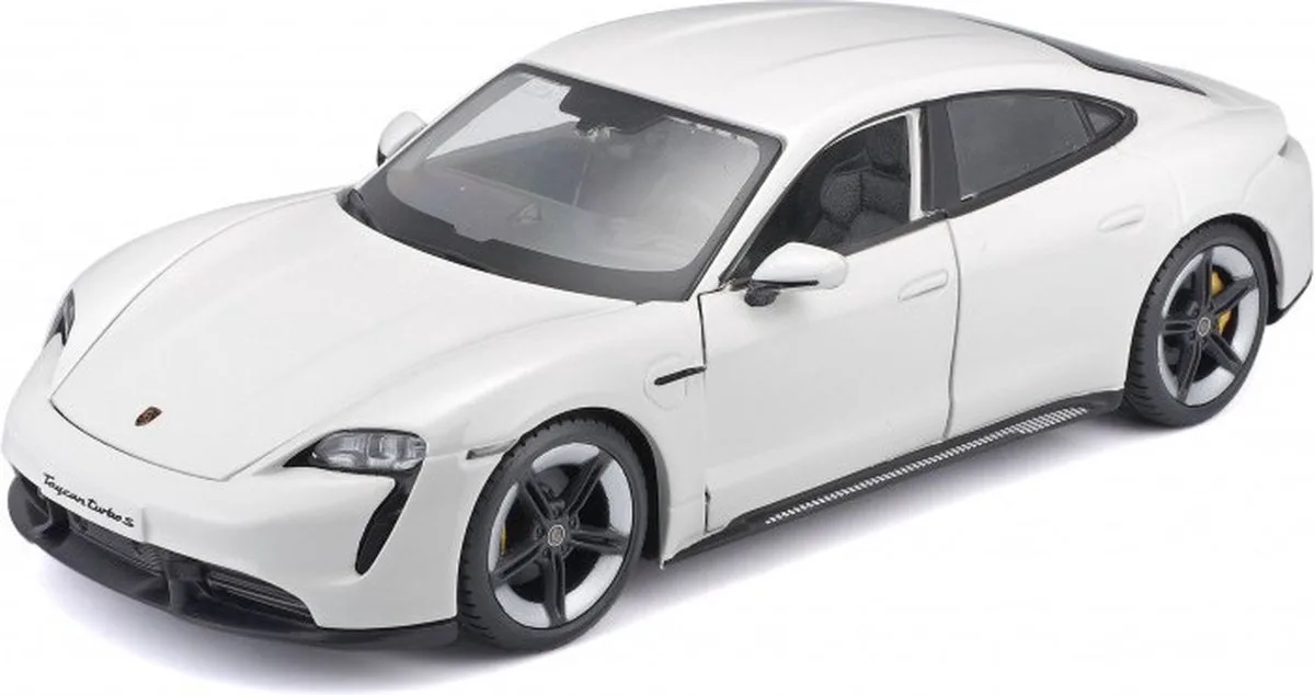 Modelauto Porsche Taycan - 20 cm - schaal 1:24 - speelgoedauto van Bburago in Wit – productfoto