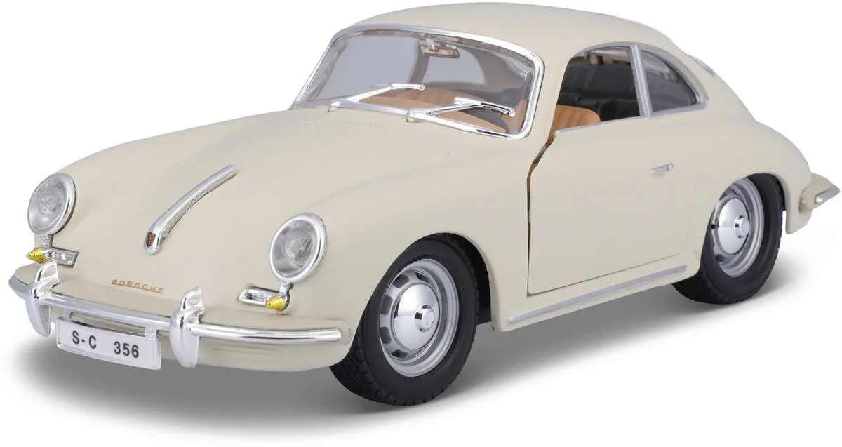 Porsche 356 - Modelauto - Schaal 1:24 van Bburago in Ivoor – productfoto