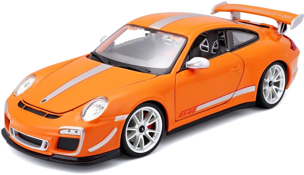 Porsche 911 - Modelauto - Schaal 1:18 de Bburago en Orange, Argent – photo du produit