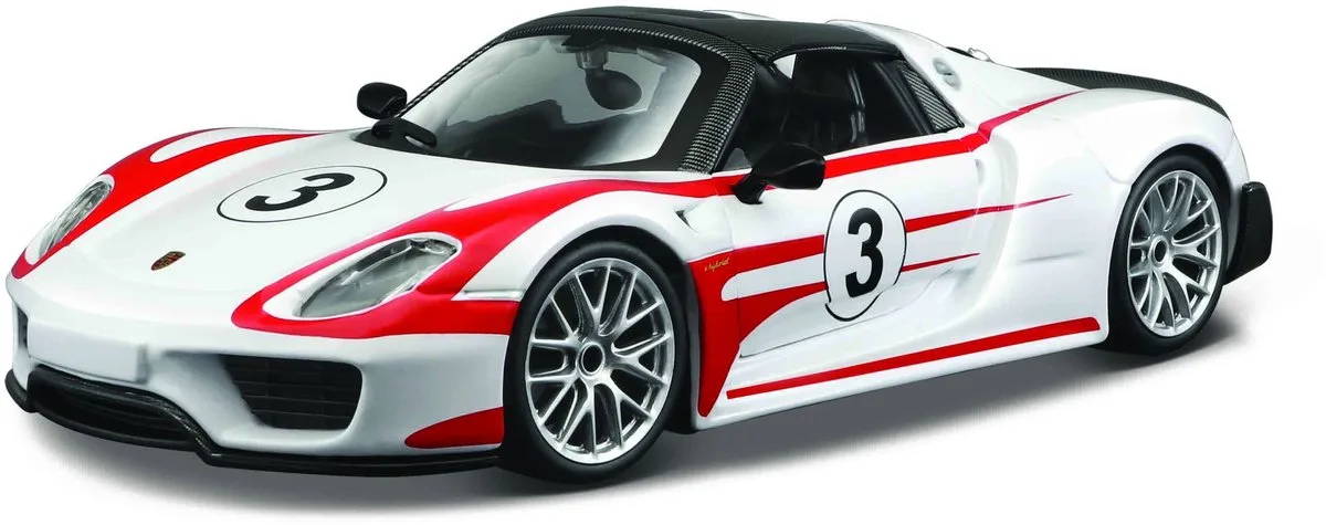 Porsche 918 - Modelauto - Schaal 1:24 van Bburago in Wit, Rood, Zwart – productfoto