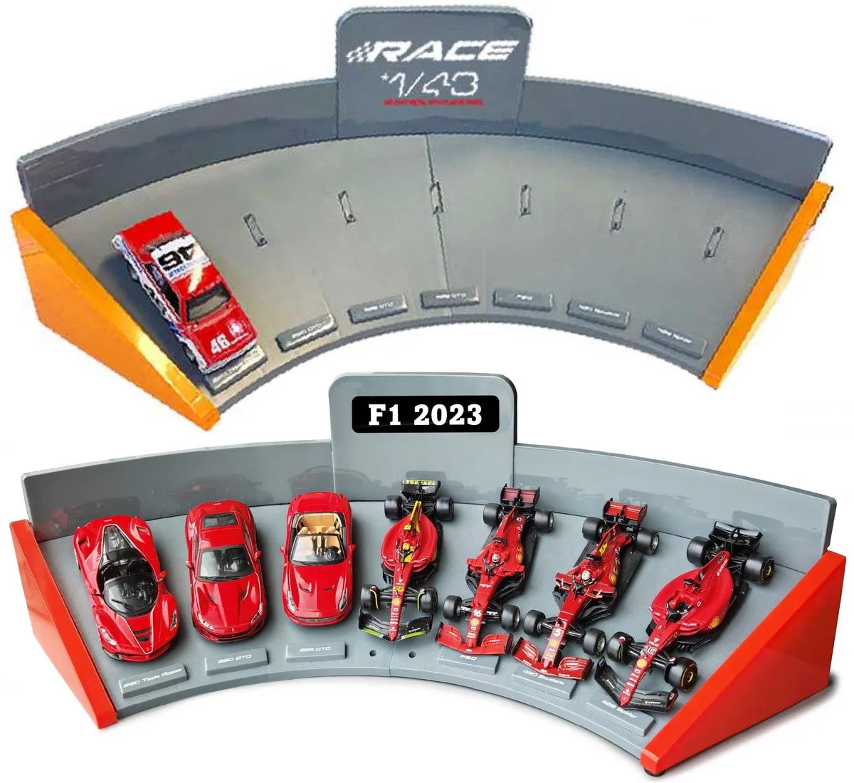 Race Model Stand - Modelauto - Schaal 1:43 från Bburago i Grå, Röd – produktbild