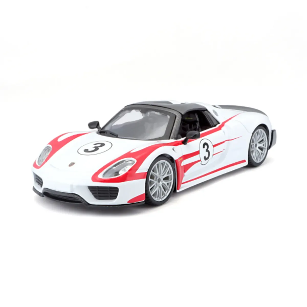 Race Porsche 918 Spyder, Weissach, 1:24 von Bburago in Weiß – Produktfoto