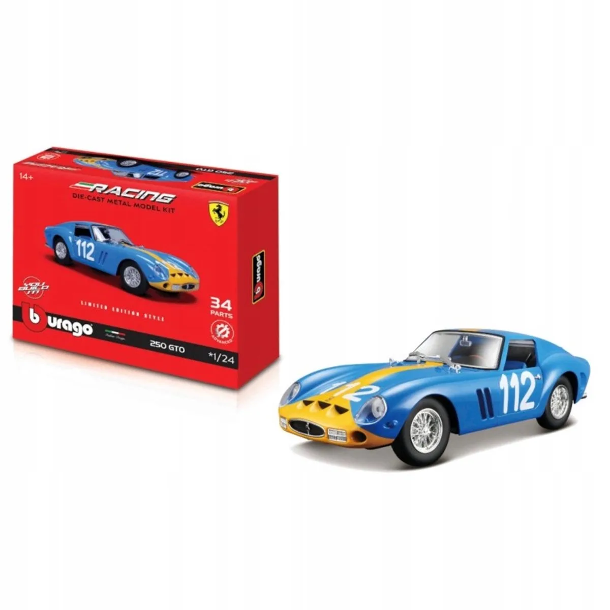 Racing Model Auto Schaal 1:24 van Bburago in Geel – productfoto