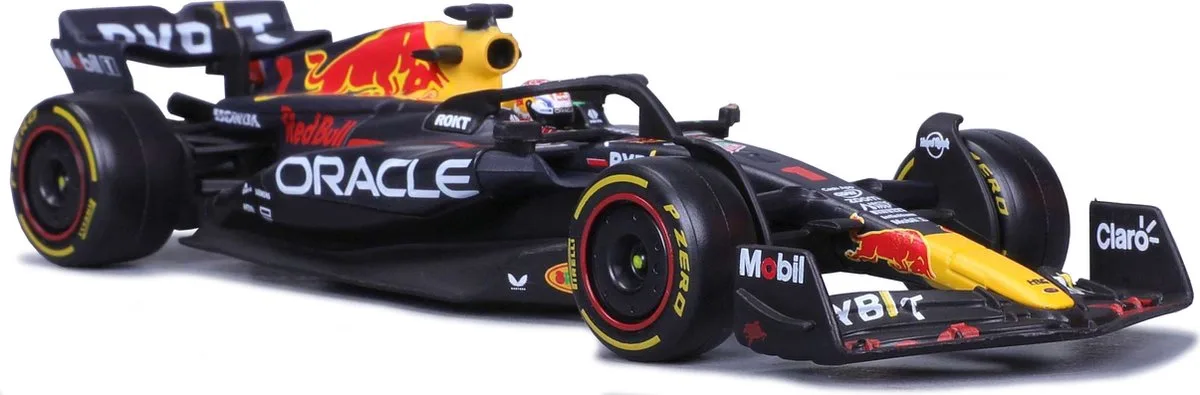 Red Bull Racing RB19 - #1 Max Verstappen - Formule 1 2023 - Winnaar Qatar GP - schaalmodel - modelauto - schaal 1:18 - Wereldkampioen 2023 de Bburago en Donker Blauw, Rouge, Jaune – photo du produit