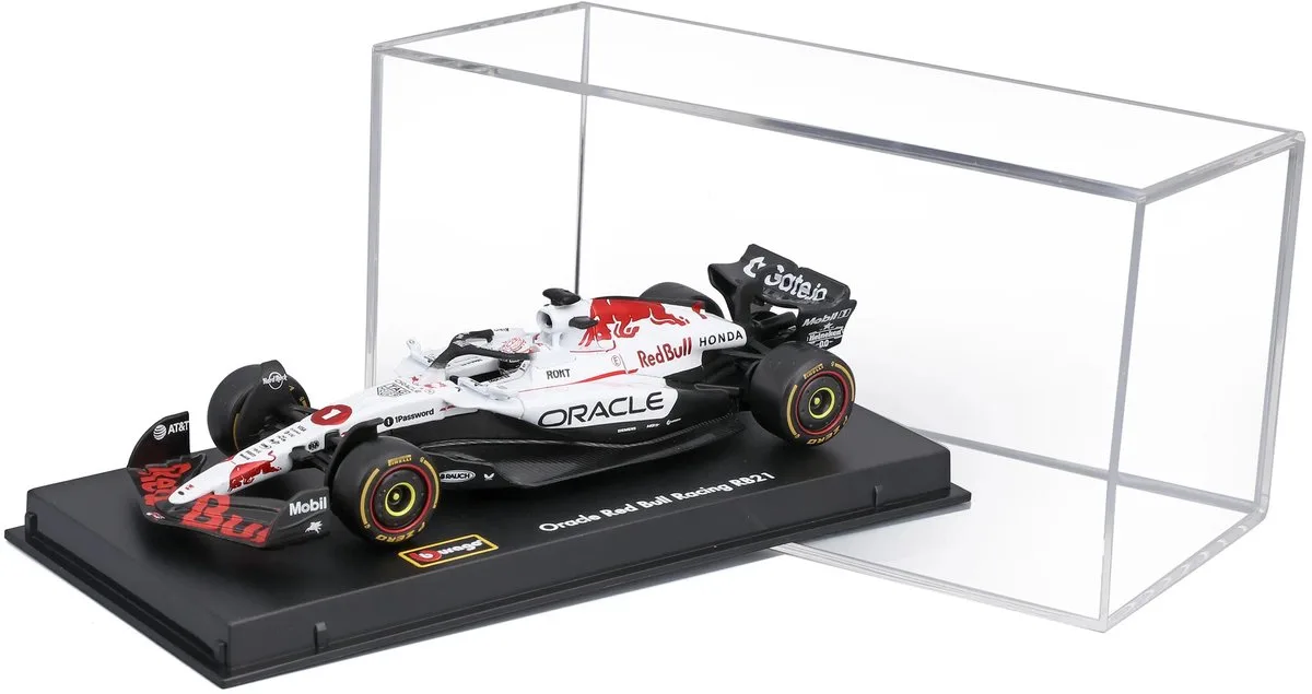 Red Bull Racing RB21 - #1 Max Verstappen - Formule 1 2025 - Japan GP special white livery - schaalmodel - modelauto - schaal 1:43 by Bburago in White, Red, Black – product photo