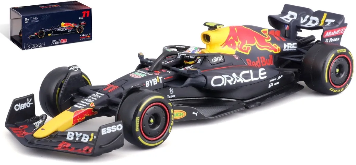 Red Bull Rb18 - Modelauto - Schaal 1:43 van Bburago in Donker blauw, Rood, Geel – productfoto