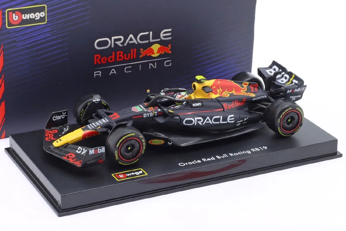 Red Bull RB19 #11 S. Perez Season 2023 van Bburago in Blauw – productfoto