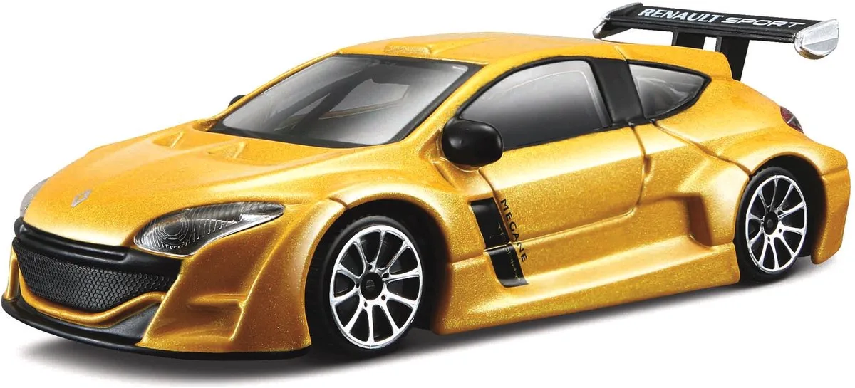RENAULT MEGANE 2010 schaalmodel 1:43 fra Bburago i Gul – produktbillede
