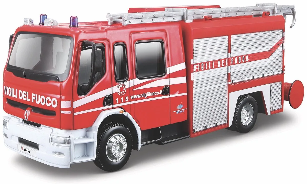 Renault Premium - Modelauto - Schaal 1:50 van Bburago in Rood, Wit, Zilver – productfoto