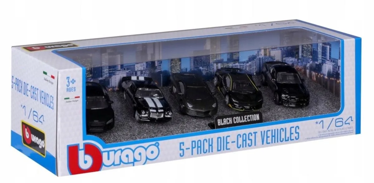 Schaalmodel Auto's 1:64 - Diverse sportwagens by Bburago in Black – product photo
