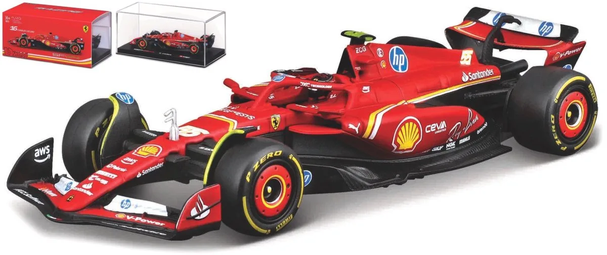 SF-24 - Carlos Sainz - 2024 LUXE - 1:43 von Bburago in Rot, Weiß, Gelb – Produktfoto
