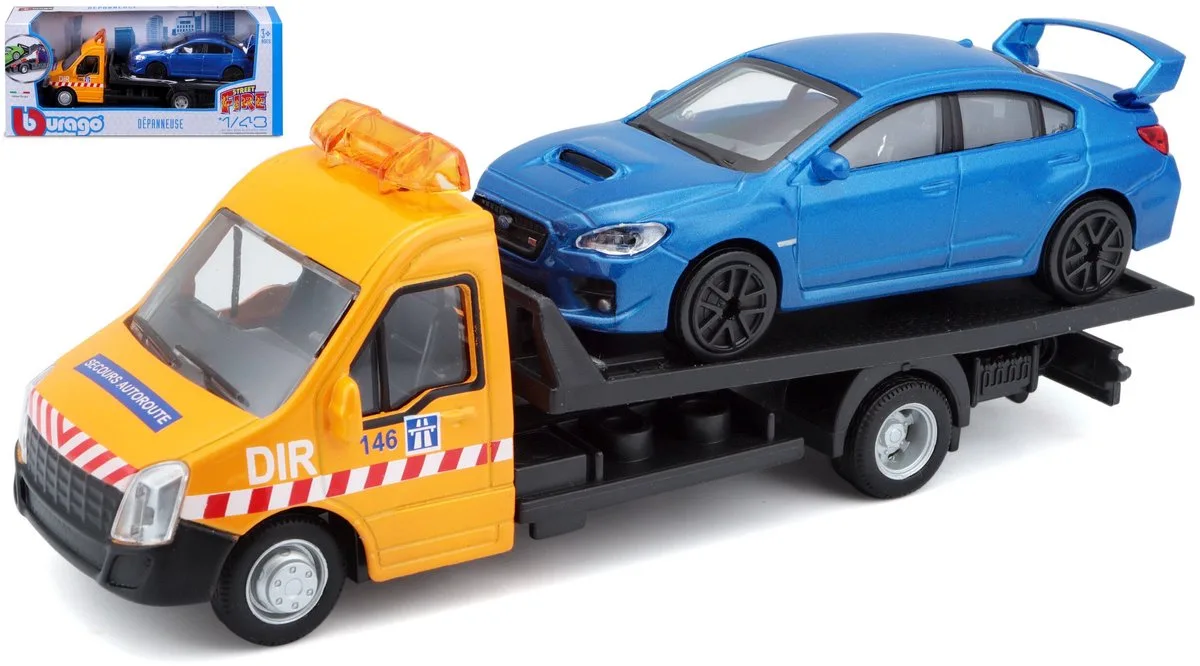 Subaru Wrx Sti - Modelauto - Schaal 1:43 de Bburago en Bleu, Orange – photo du produit
